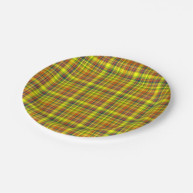 Primary Colours, PLAID 01-PAPER PARTY PLATES (Angled)