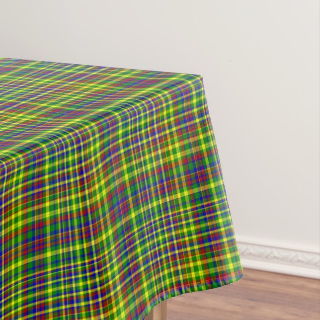 Primary Colours-Plaid 11-COTTON TABLECLOTH 52x70in (In Situ)
