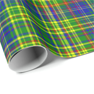 Primary Colours-PLAID 12-Gift Wrapping Paper