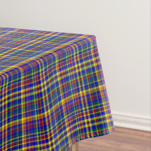 Primary Colours-Plaid 13-COTTON TABLECLOTH 52x70in