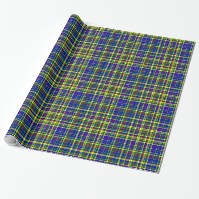 Primary Colours-PLAID 14-Gift Wrapping Paper (Unrolled)