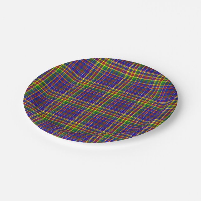 Primary Colours, PLAID 20-PAPER PARTY PLATES (Angled)