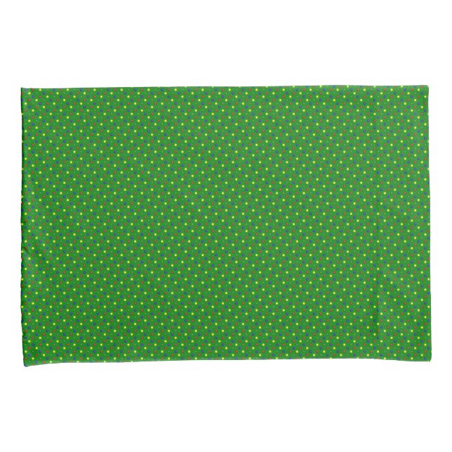 Primary Colours-Polka Dots,Green-Pillow Case Set Pillowcase (Front-Right)