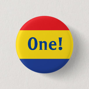 Primary Colours Red Yellow Blue 1st Birthday Party 3 Cm Round Badge