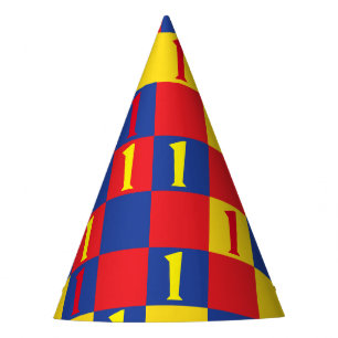 Primary Colours Red Yellow Blue 1st Birthday Party Hat