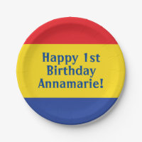 Primary Colours Red Yellow Blue 1st Birthday Party