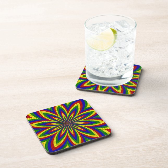 Primary Colours Rolled Flower 2 Coaster (Right Side)