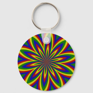 Primary Colours Rolled Flower 2 Key Ring