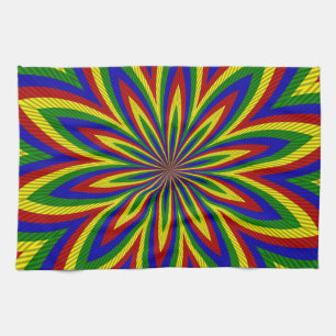 Primary Colours Rolled Flower 2 Tea Towel