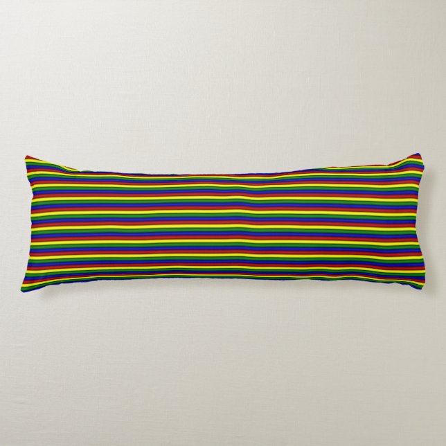 Primary Colours Rolled Stripes-Body Pillow (Front)