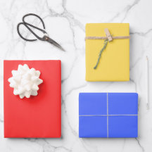 Primary Colours Solid Gift Wrap Set