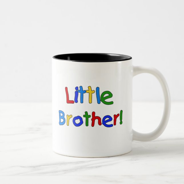 Primary Colours Text Little Brother Two-Tone Coffee Mug (Right)