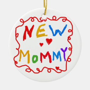 Primary Colours Text New Mummy Gifts Ceramic Ornament
