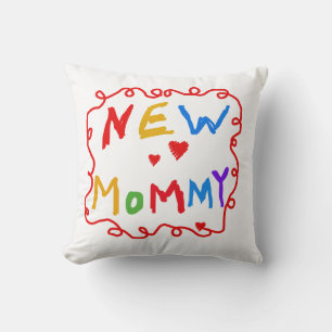 Primary Colours Text New Mummy Gifts Cushion