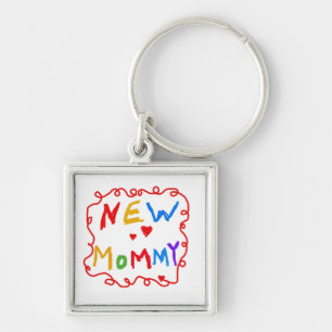 Primary Colours Text New Mummy Gifts Key Ring