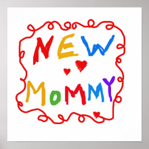 Primary Colours Text New Mummy Gifts Poster