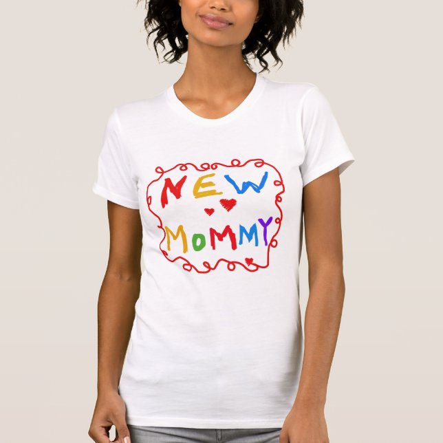 Primary Colours Text New Mummy  Tshirts (Front)