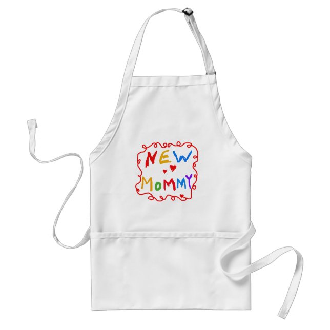 Primary Colours Text New Mummy  Tshirts Standard Apron (Front)