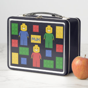 Primary Colours Toy Building Bricks and Figures Metal Lunch Box
