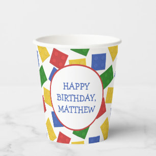 Primary Colours Toy Building Bricks Birthday Party Paper Cups
