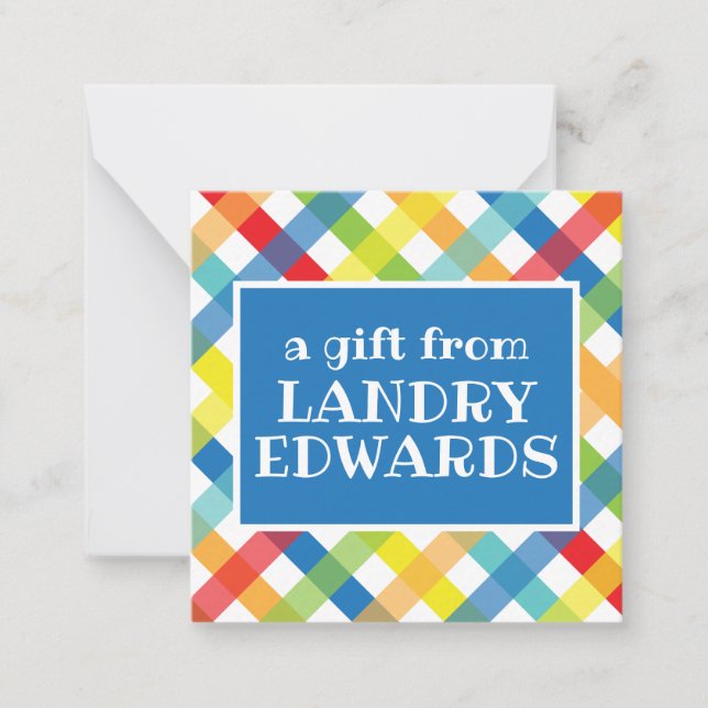 Primary Criss Cross Gift Enclosure Cards (Front)