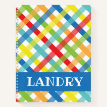 Primary Criss Cross Personalised Spiral Notebook