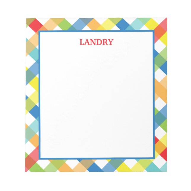 Primary Criss Cross Personalized Notepad (Front)