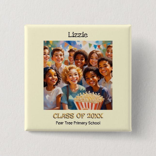 Primary Elementary School Leaver Class of Button (Front)