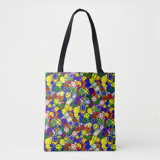 Primary Face Beads-BLUE-ALLOVER TOTE BAG (Front)