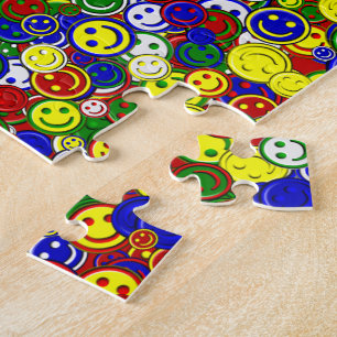 Primary Face Beads,RED-JIGSAW PUZZLE