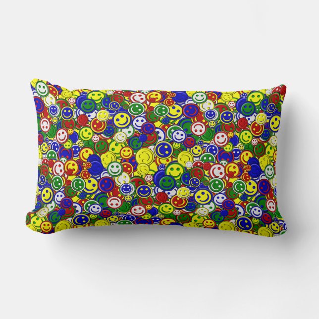 Primary Face Beads-YELLOW-LUMBAR PILLOW (Front)