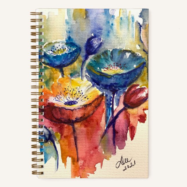 Primary Flowers Spiral Notebook  (Front)