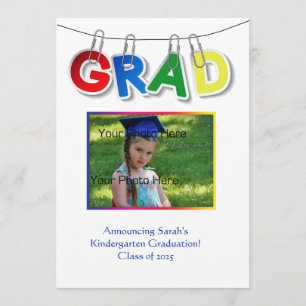 Primary Grad Text Photo Announcement