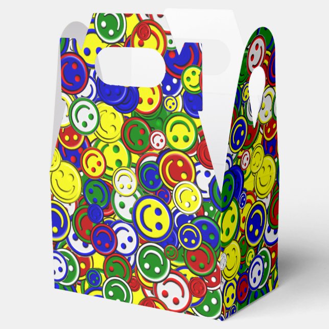 Primary Happy Face Allover Beads Favour Box (Opened)