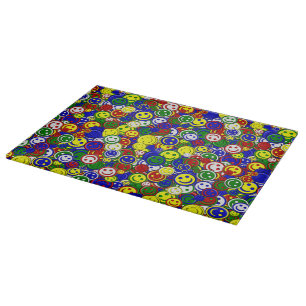 Primary Happy Face Beads,BLUE-15x11 CUTTING BOARD