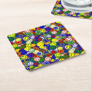 Primary Happy Face Beads,Blue-PAPER COASTERS