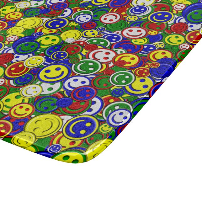 Primary Happy Face Beads,GREEN-6x7 CUTTING BOARD (Corner)