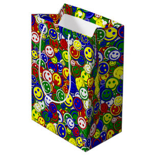 Primary Happy Face Beads,GREEN-GIFT BAG m