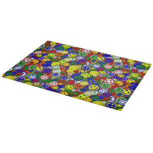 Primary Happy Face Beads,RED-11x8 CUTTING BOARD