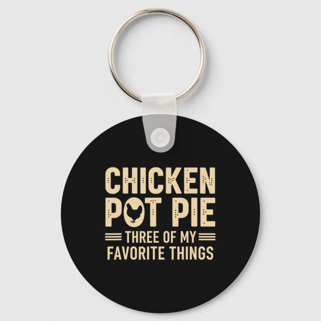 Primary Niche Chicken, Chicken Pot Pie Fan Three F Key Ring (Front)