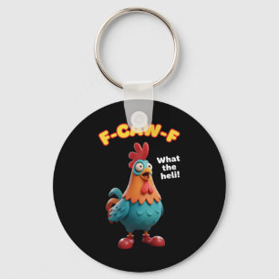 Primary Niche Chicken, F-caw-f Rooster Meme With w Key Ring