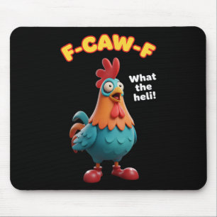 Primary Niche Chicken, F-caw-f Rooster Meme With w Mouse Pad