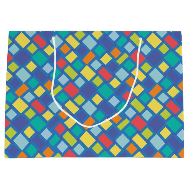Primary Party Checkerboard Kid's   Large Gift Bag (Front)