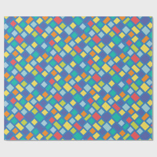 Primary Party Chequerboard Kid's Wrapping Paper