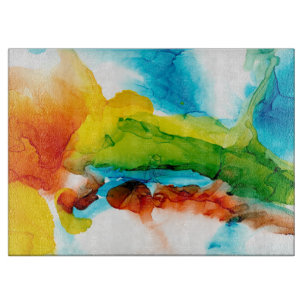 Primary Plume - Watercolors Cutting Board