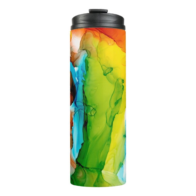 Primary Plume - Watercolors Thermal Tumbler (Front)