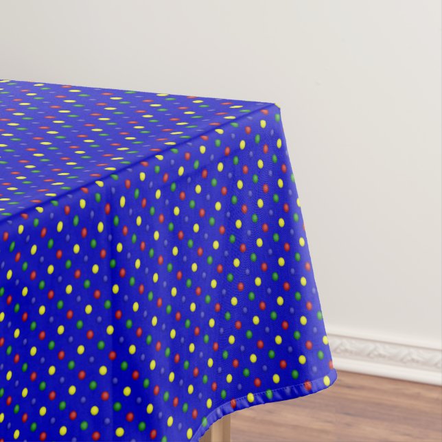 PRIMARY POLKA DOTS BLUE-52x70 TABLECLOTH (In Situ)