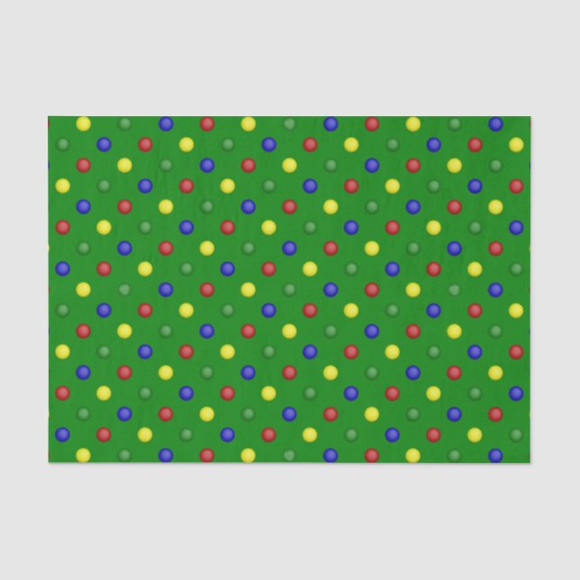 Primary Polka Dots,Green-TISSUE WRAP PAPER (Front)