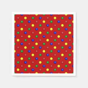Primary Polka Dots-Red Paper Napkins