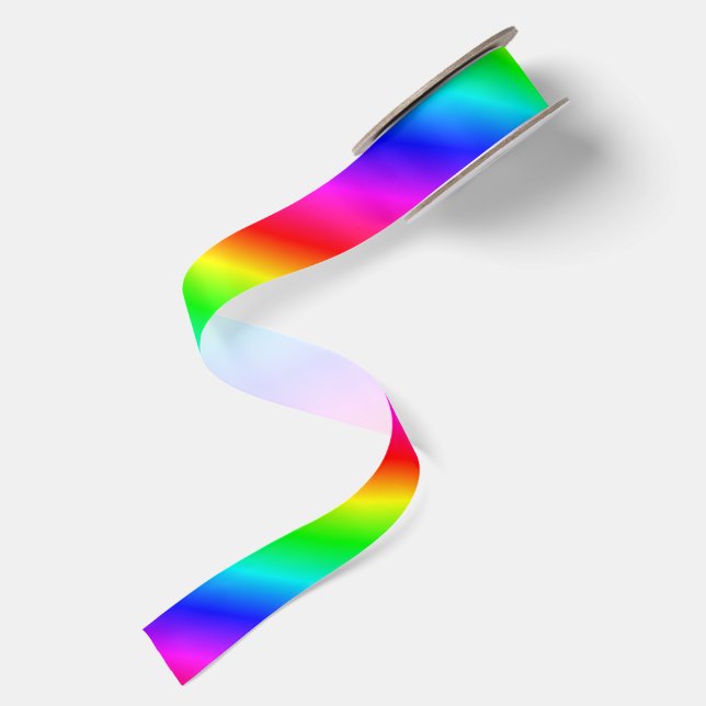 Primary Rainbow Gradient Satin Ribbon (Front+Back)